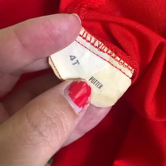 Vintageβ Beatrix Potter Embroidered Dress Red Jemima Puddleduck 70s 80s 4T Rare - Picture 8 of 11